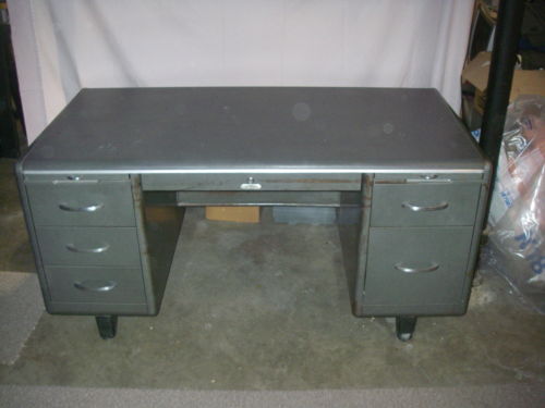 Steel Case Desk For Vintage Station